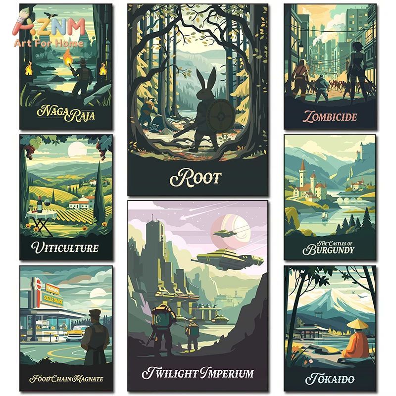 Board Game Vantage - AZNM - Póster artístico retro para