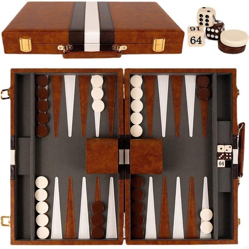 Board Game Vantage - Juego backgammon con diseño compacto, fácil