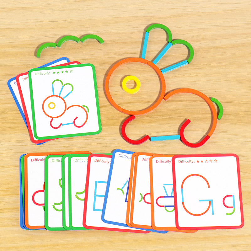 Board Game For 6 Years Old - Palos y anillos creativos de madera,